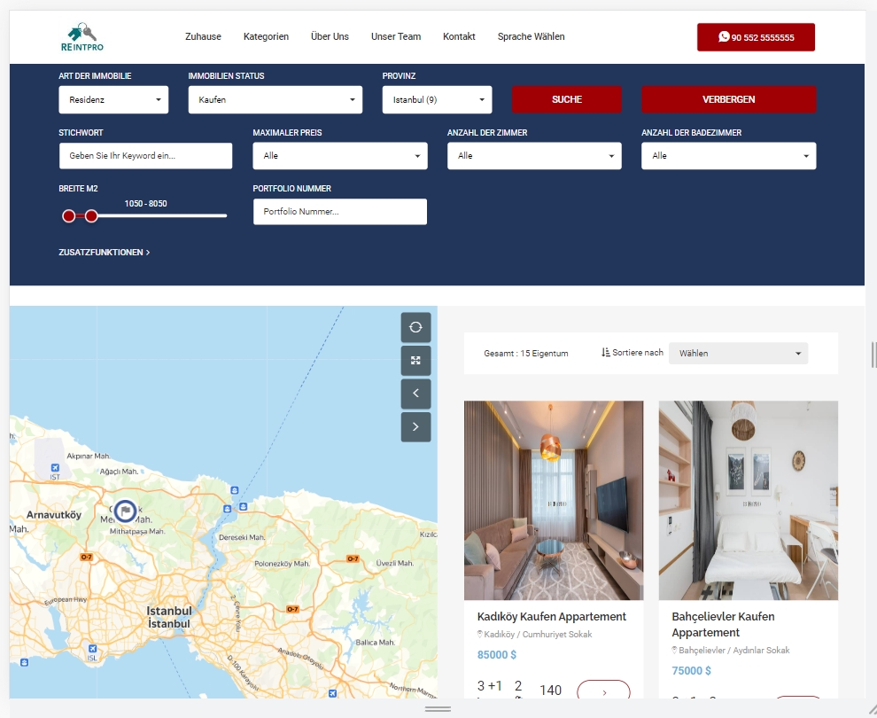 Immobilienseite de detailed search
