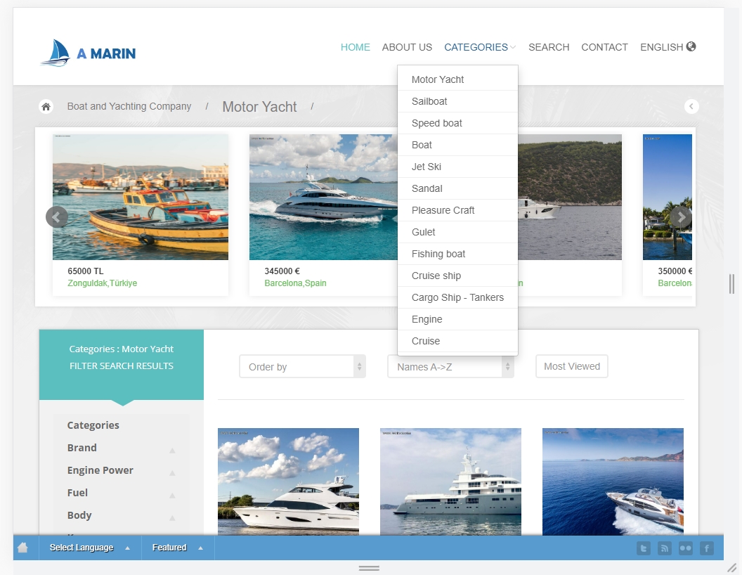Marine ,  Boat and Yacht Builders Website en categories
