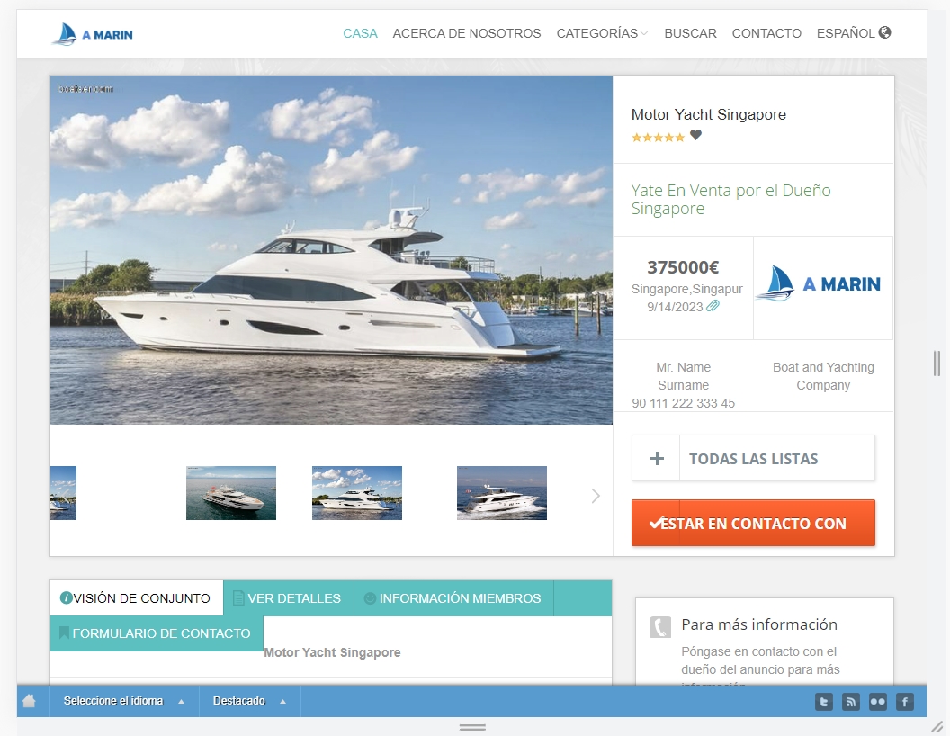 Sitio web de fabricantes de barcos y yates es  detail